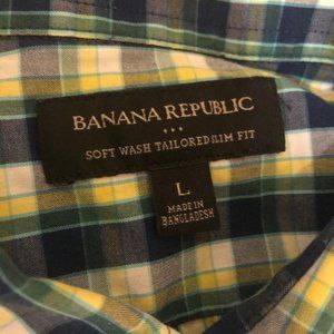 Banana Republic Blue/Green/Yellow Slim Fit Shirt